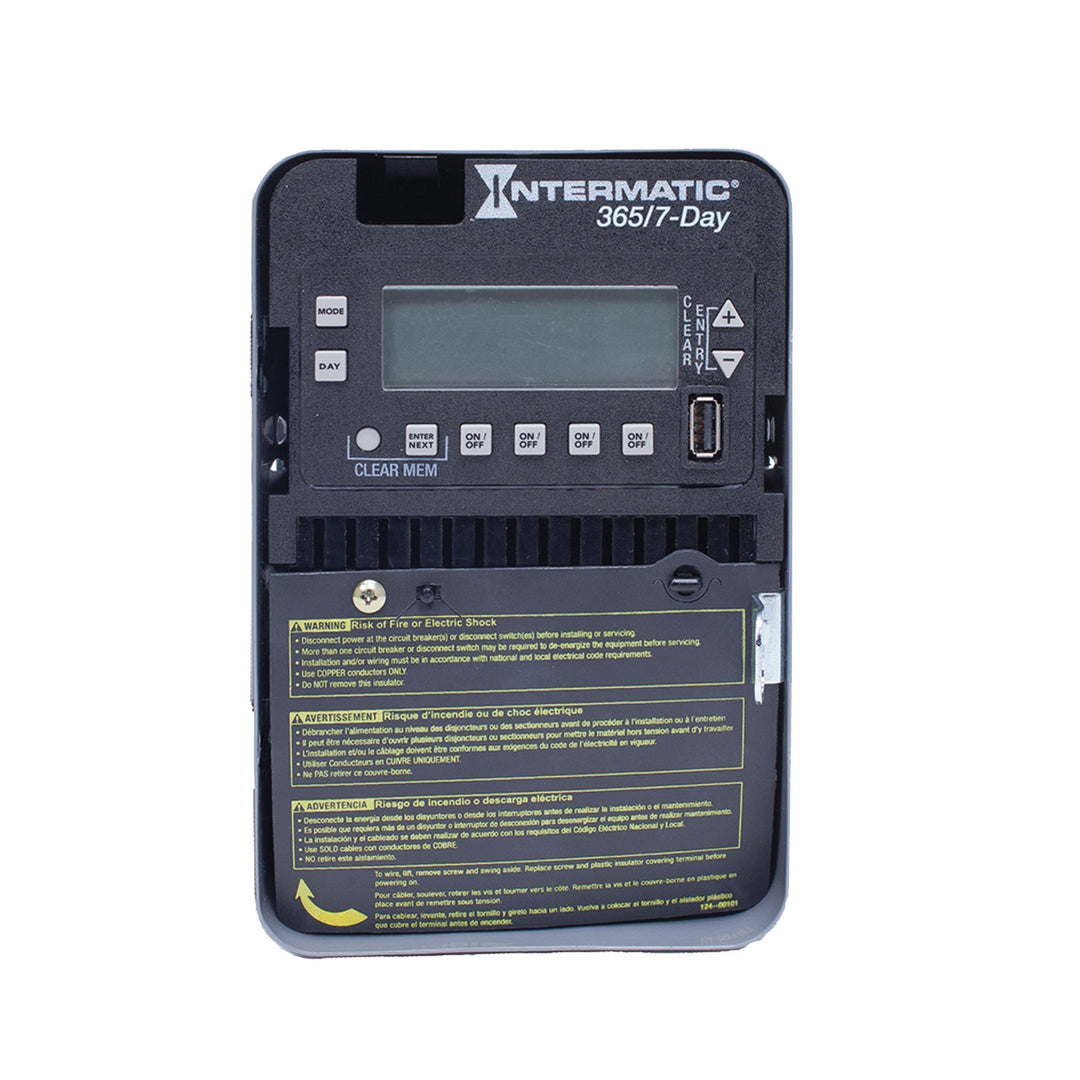 7-Day/365 Day 4-Circuit Electronic Control, 120-277 VAC, 4-SPST/2-DPST, Indoor Metal Enclosure