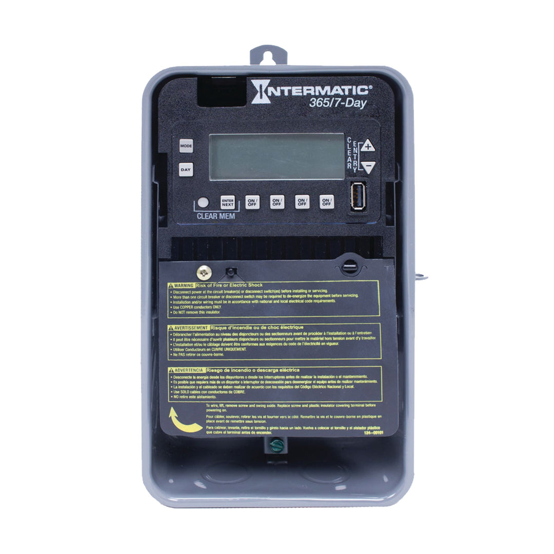 7-Day/365 Day 4-Circuit Electronic Control, 120-277 VAC, 4-SPST/2-DPST, Outdoor Metal Enclosure