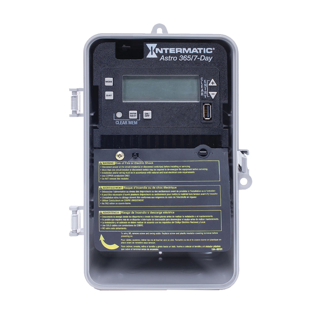 Astronomic 7-Day/365 Day 1-Circuit Electronic Control, 120-277 VAC, SPDT, Indoor/Outdoor Plastic Enclosure