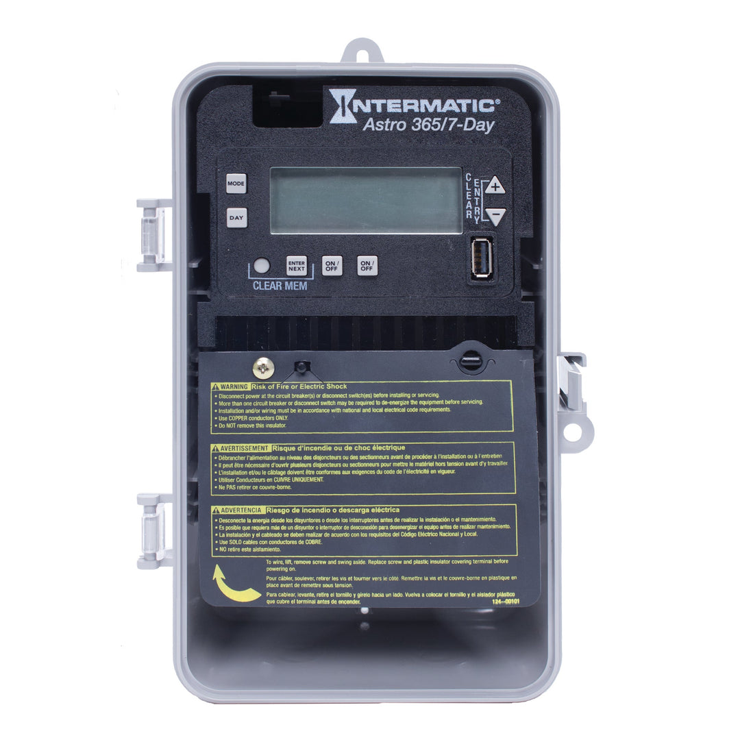 Astronomic 7-Day/365 Day 2-Circuit Electronic Control, 120-277 VAC, 2-SPST/DPST, Indoor/Outdoor Plastic Enclosure