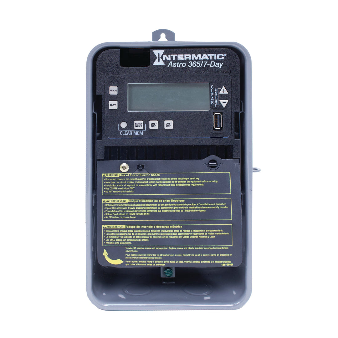 Astronomic 7-Day/365 Day 2-Circuit Electronic Control, 120-277 VAC, 2-SPST/DPST, Outdoor Metal Enclosure