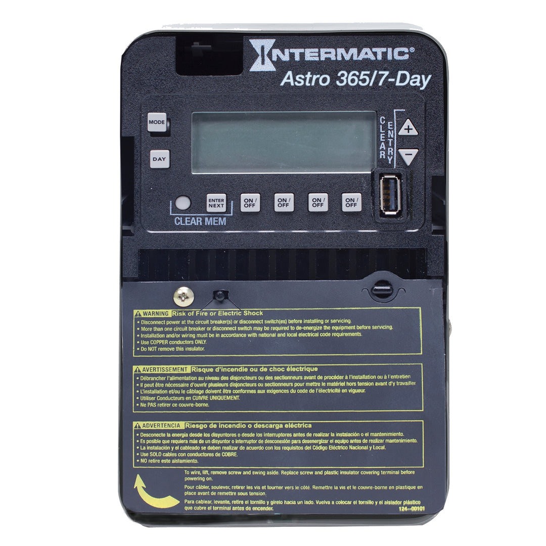 Astronomic 7-Day/365 Day 4-Circuit Electronic Control, 120-277 VAC, 4-SPST/2-DPST, Indoor Metal Enclosure