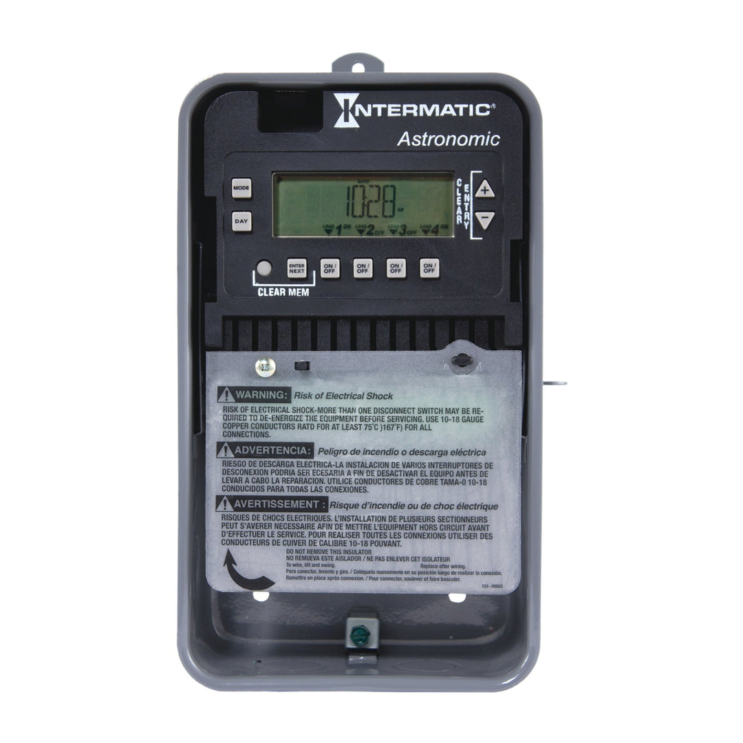 Astronomic 7-Day 4-Circuit Electronic Control, 120-277 VAC, 4-SPST, Outdoor Metal Enclosure