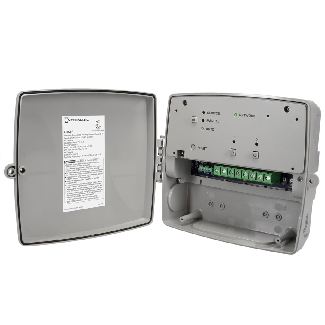 Intermatic Connect 365-Day Programmable Smart Wi-Fi Timer, 120-277 VAC, 2xSPDT, Indoor/Outdoor Plastic Enclosure