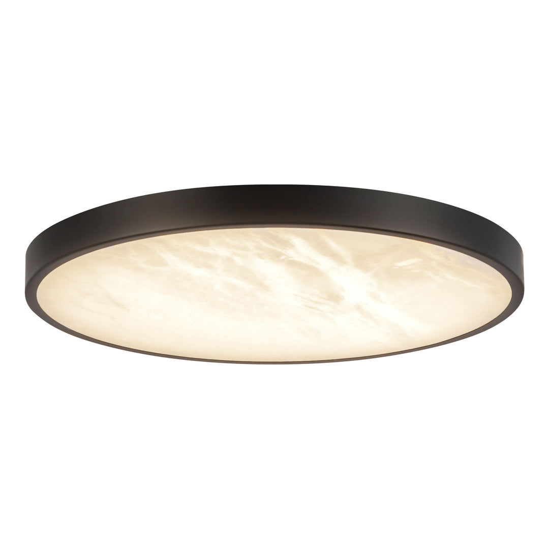 Evelyn 11-in Black dimmable LED Flush Mount