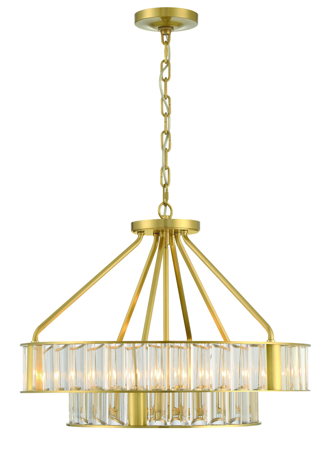 Libby Langdon Farris 6 Light Aged Brass Chandelier