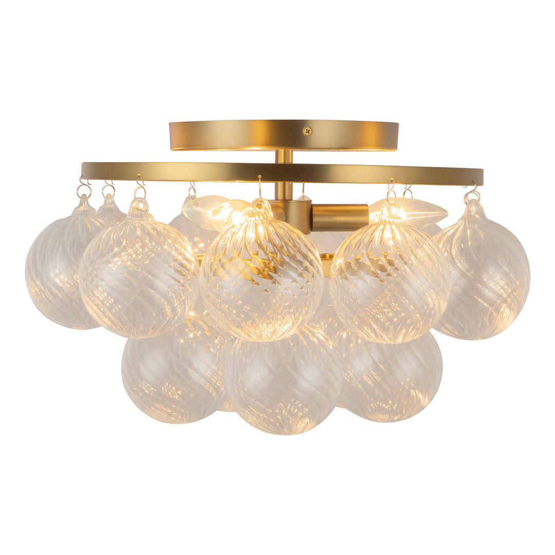 Faye 18-in Gold Semi-Flush Mount
