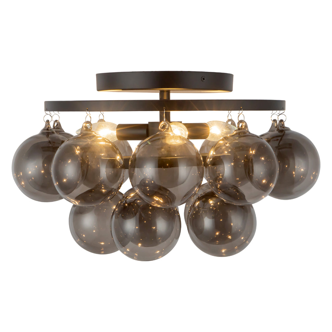 Faye 18-in Black Semi-Flush Mount
