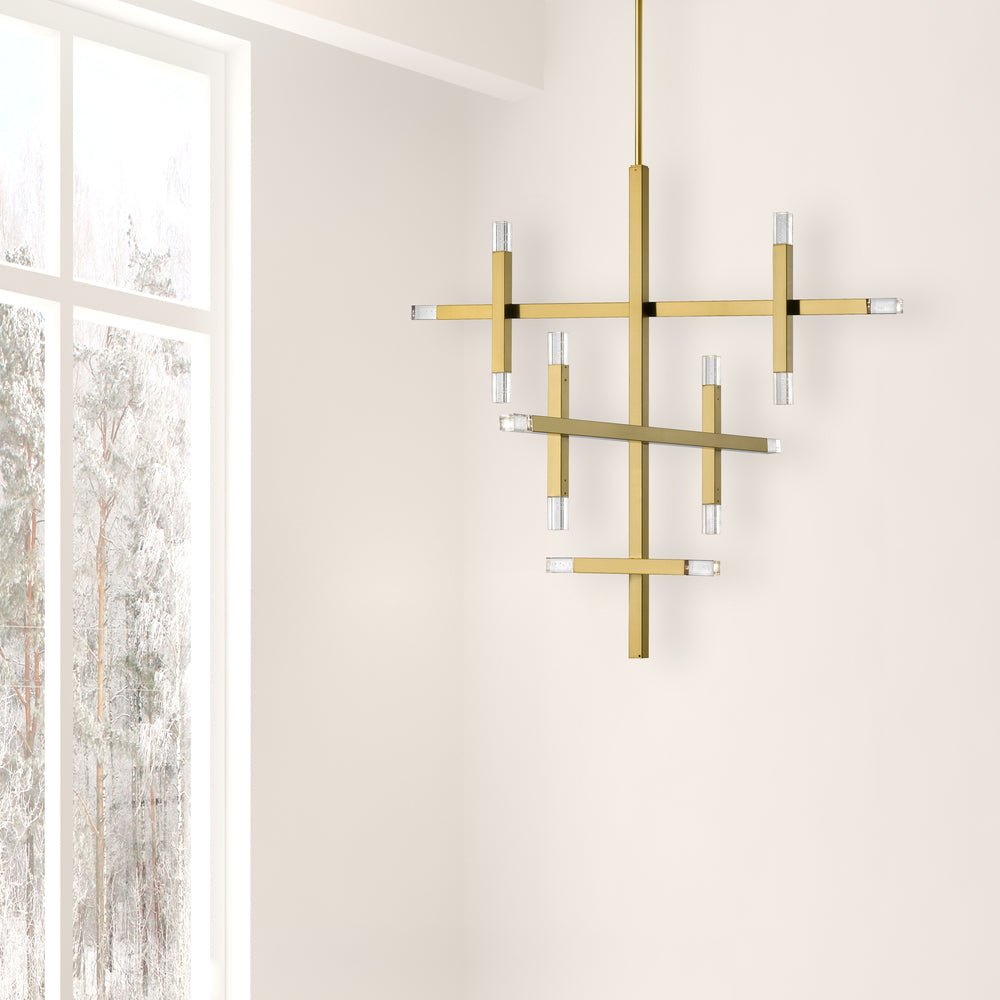 42W Chandelier, AGB w/ Acrylic Diffuser