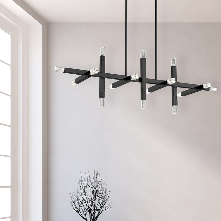 48W Horiz Chandelier, MB w/ Acrylic Diffuser