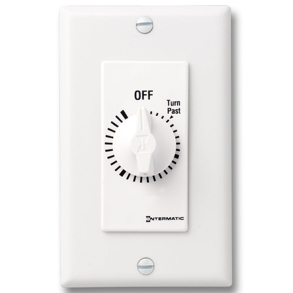Spring Wound Countdown Timer, Decorator Style, 125-277 VAC, 50/60 Hz, SPST, 2 Hour Max, Without Hold, White