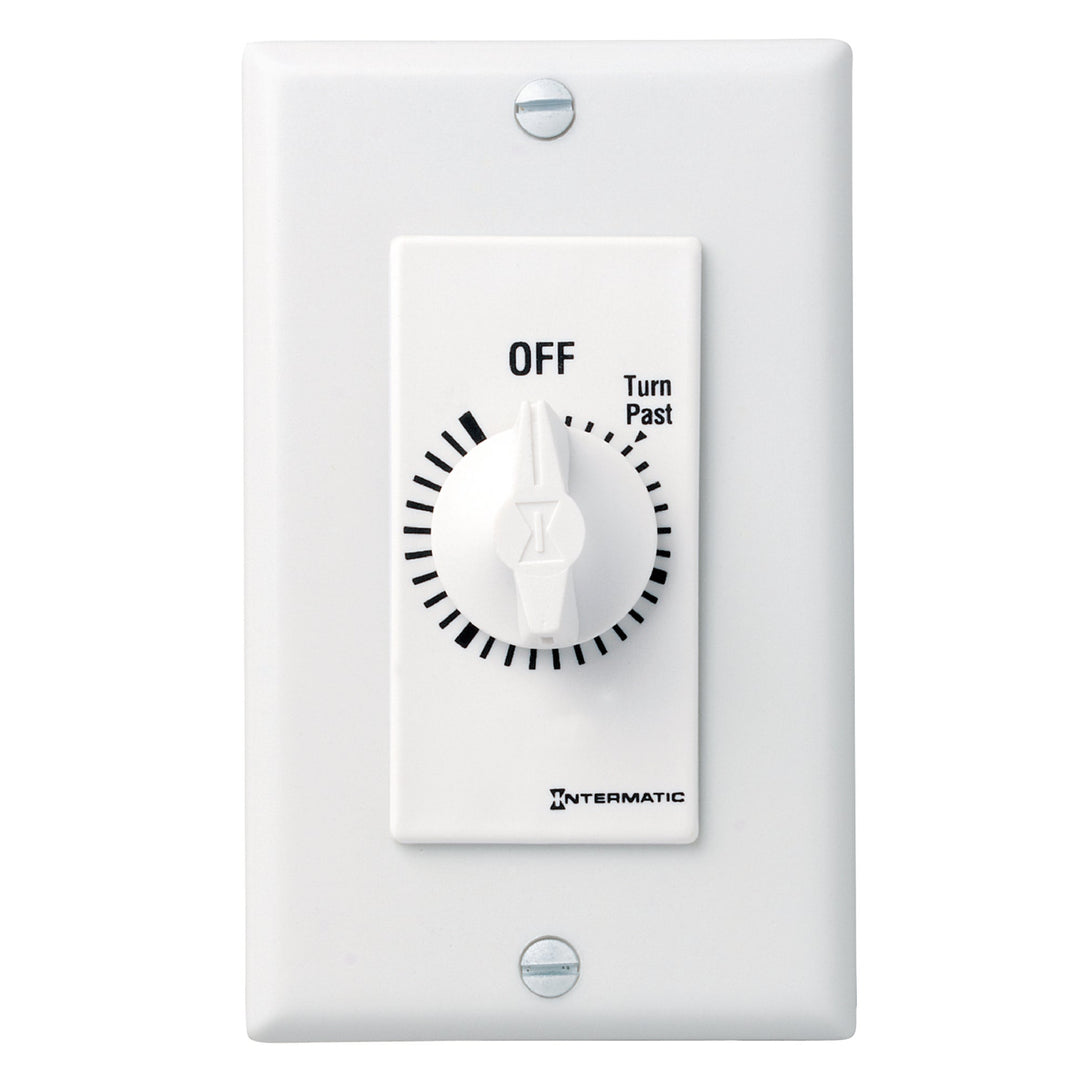 Spring Wound Countdown Timer, Decorator Style, 125-277 VAC, 50/60 Hz, DPST, 30 Minute Max, Without Hold, White