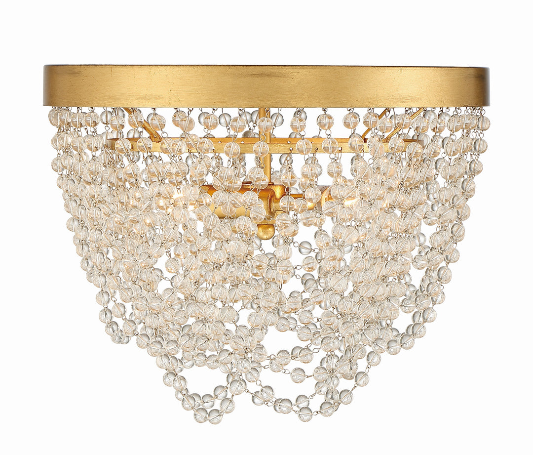 Fiona 3 Light Antique Gold Flush Mount