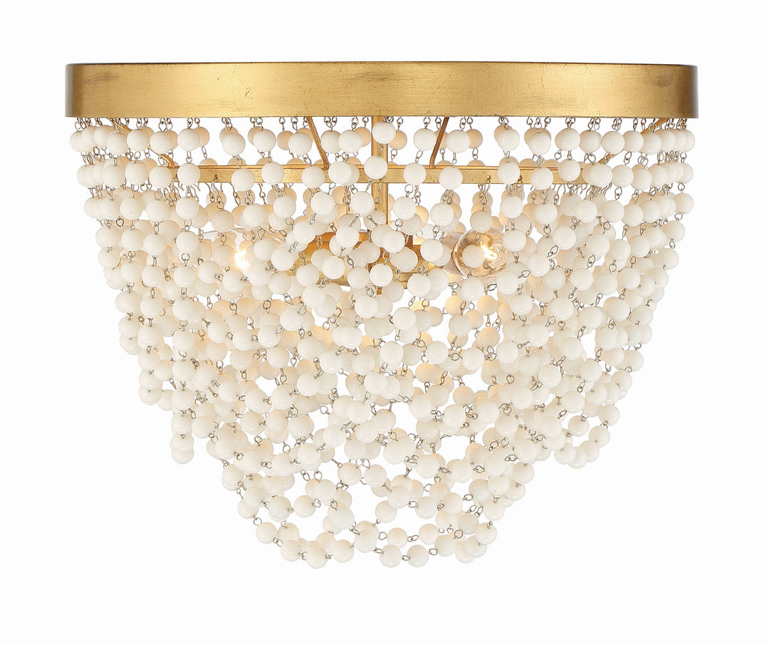 Fiona 3 Light Antique Gold Flush Mount