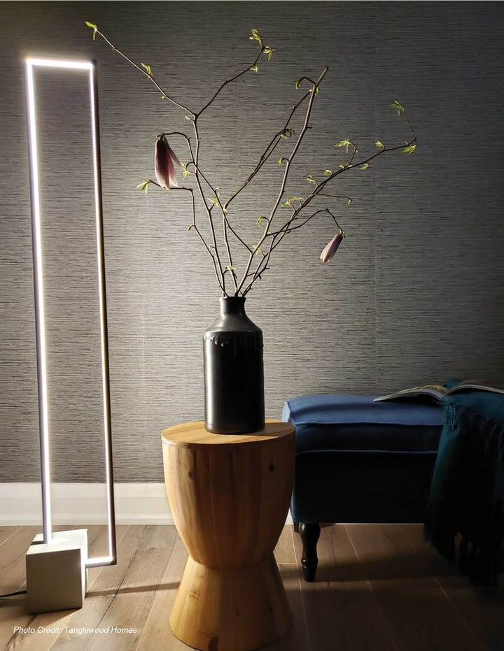 34W Floor Lamp Black With Concrete Base