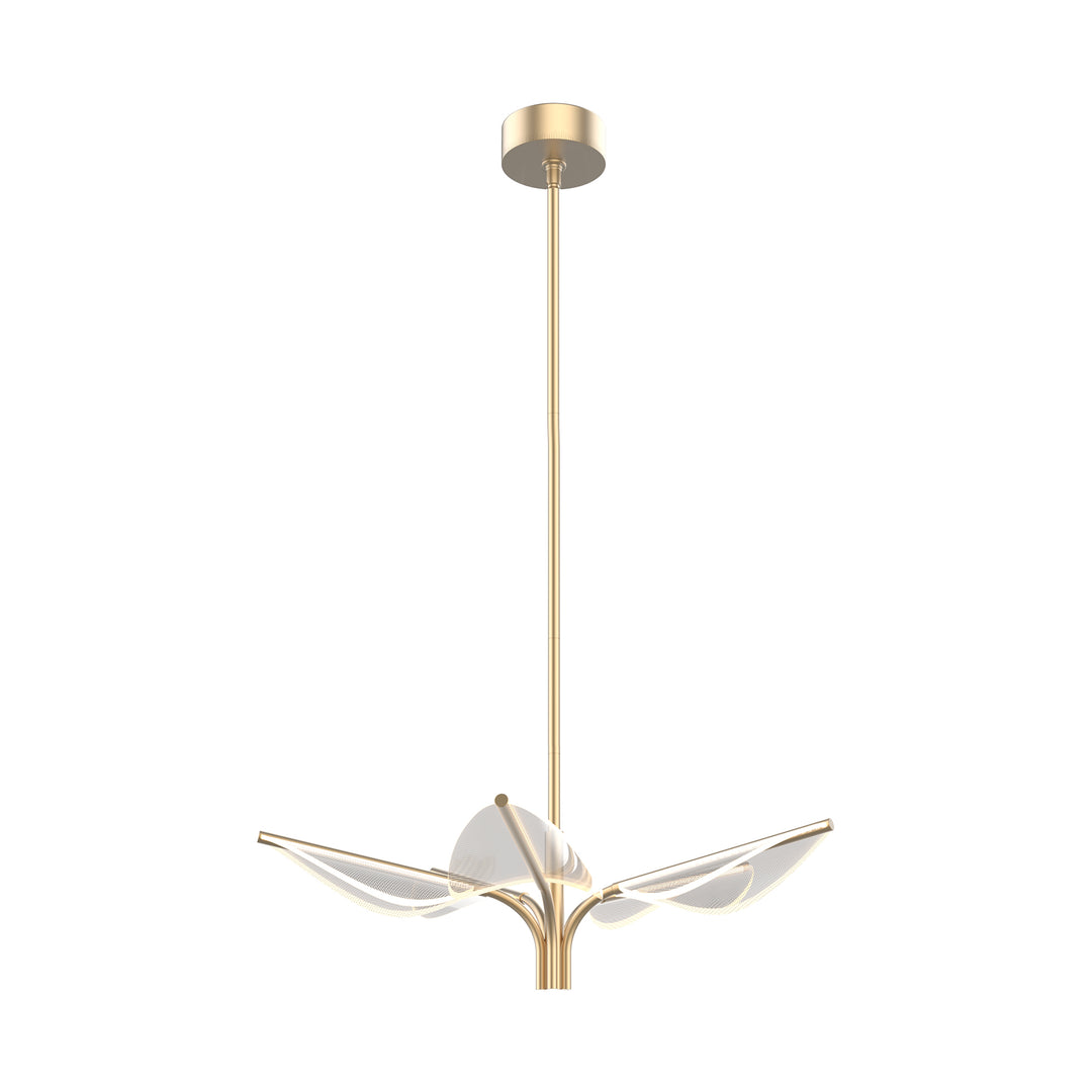 Flora 31-in Natural Brass LED Pendant