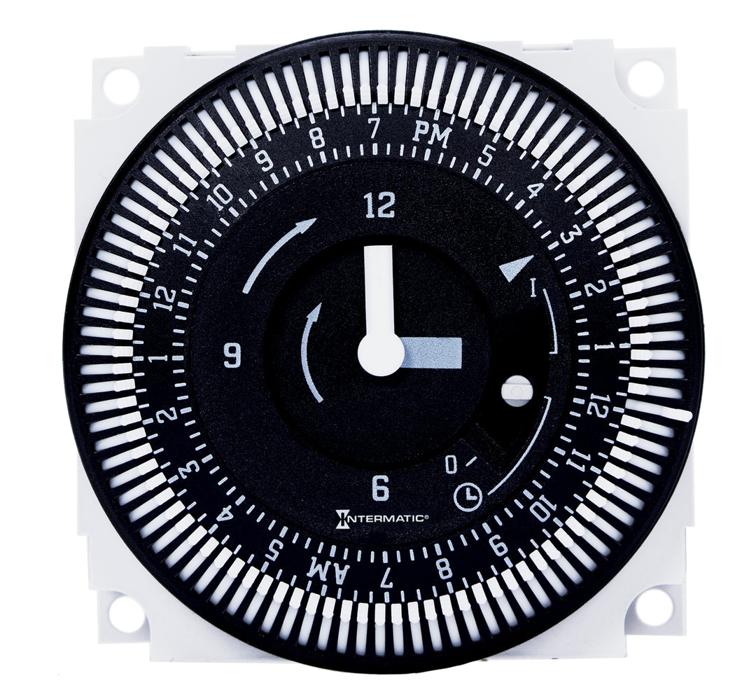 24-Hour 208/240V Electromechanical Panel Mount Timer Module with Manual Override, 15 Minute Intervals, 21A, SPDT