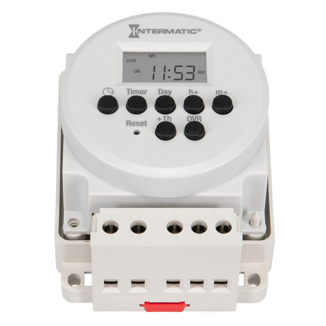 24-Hour or 7-Day 120-277V Electronic Surface/DIN Rail Mount Module, 15A, 14 Setpoint Programs, SPDT