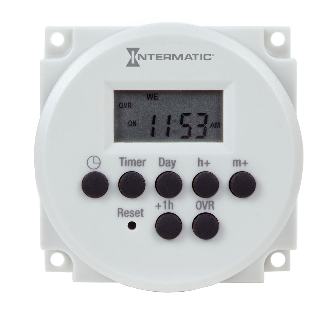 24-Hour or 7-Day 12/24 VDC, 24 VAC Electronic Panel Mount Module, 15 A, 14 Setpoint Programs, SPDT