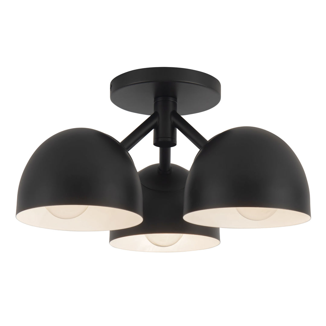 Fosso 13-in Black Semi-Flush Mount