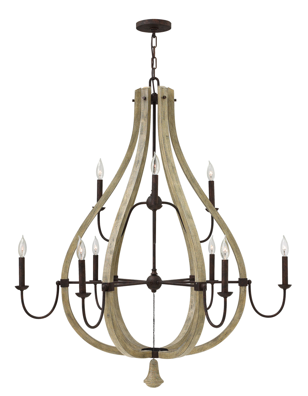 Large Open Frame Two Tier Chandelier