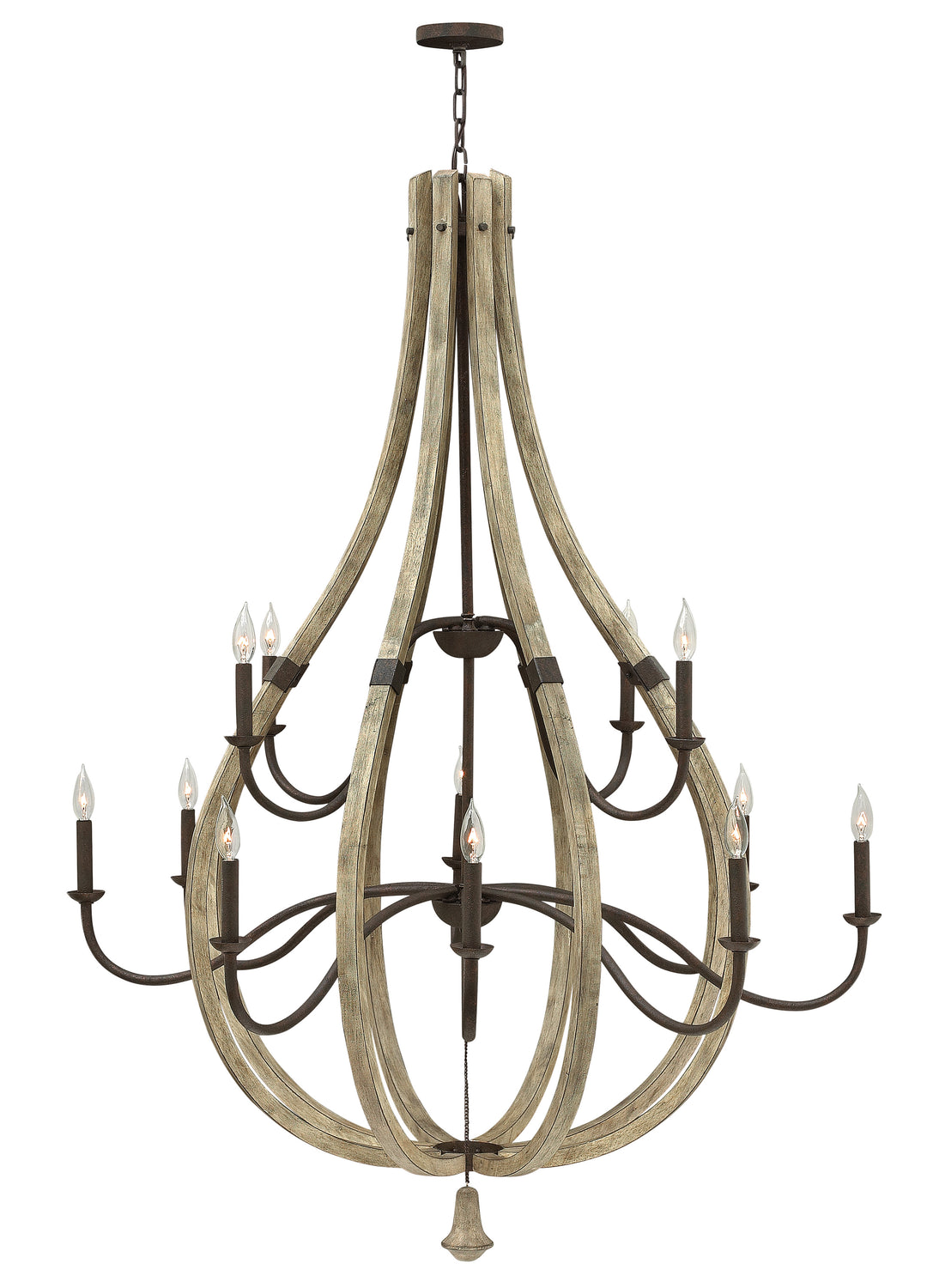Large Open Frame Two Tier Chandelier