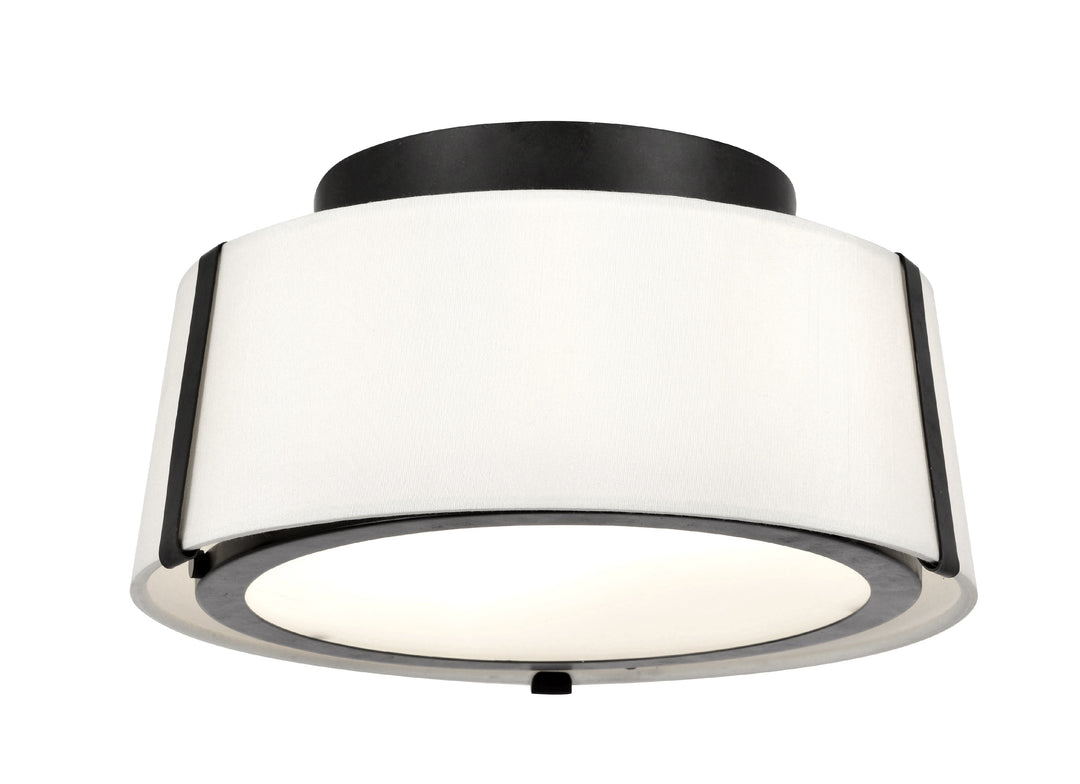 Fulton 2 Light Matte Black Semi Flush Mount