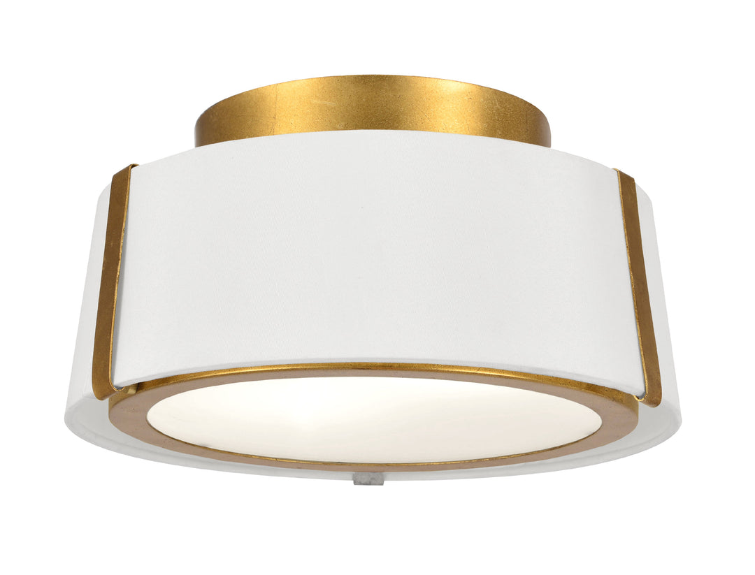 Fulton 2 Light Antique Gold Semi Flush Mount