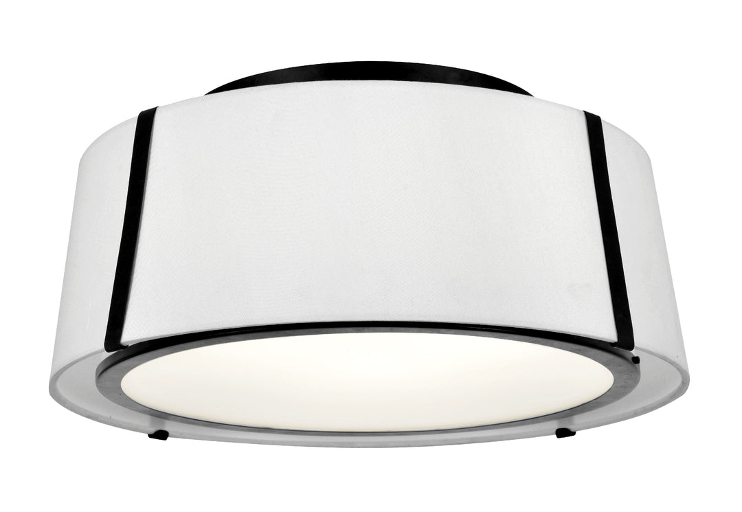 Fulton 3 Light Matte Black Semi Flush Mount