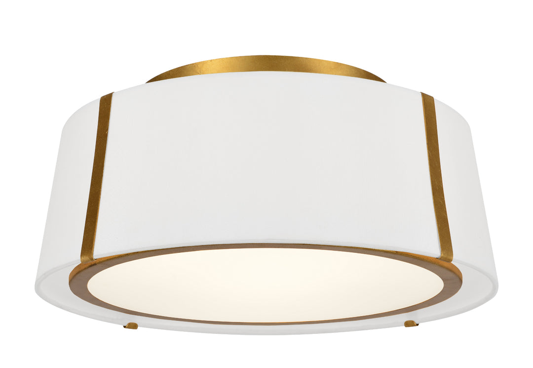 Fulton 3 Light Antique Gold Semi Flush Mount