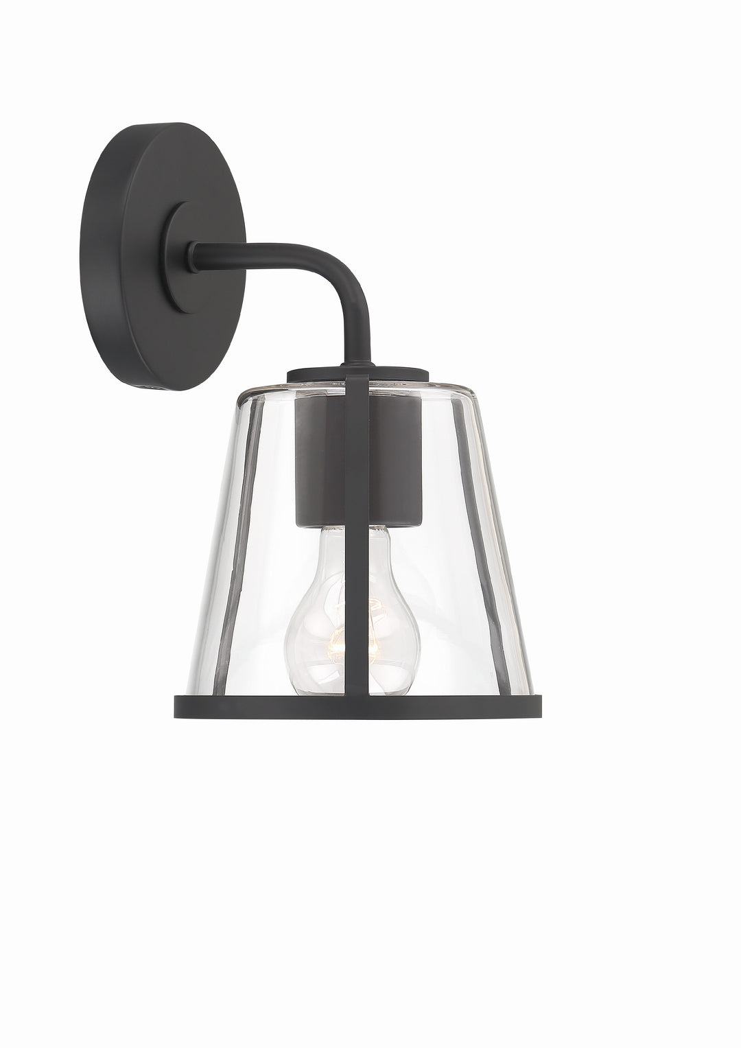 Fulton 1 Light Black Sconce
