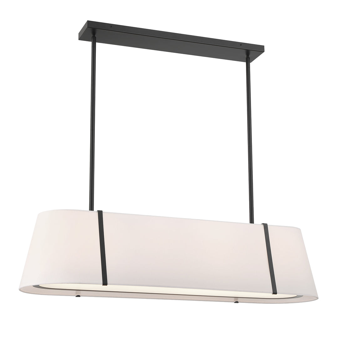 Fulton 4 Light Black Linear Oval Chandelier