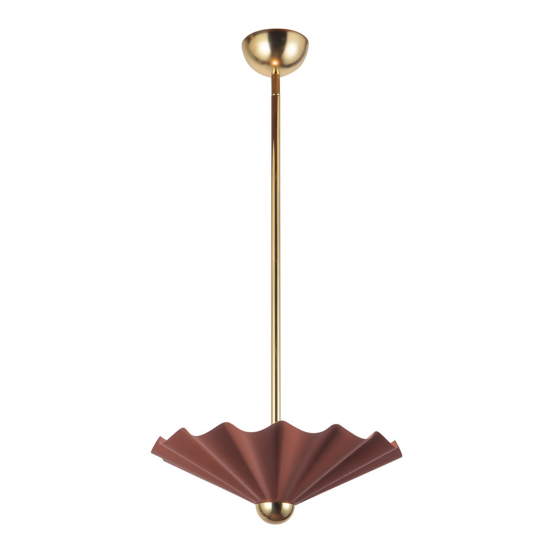 Furrow 16-in Red dimmable LED Pendant