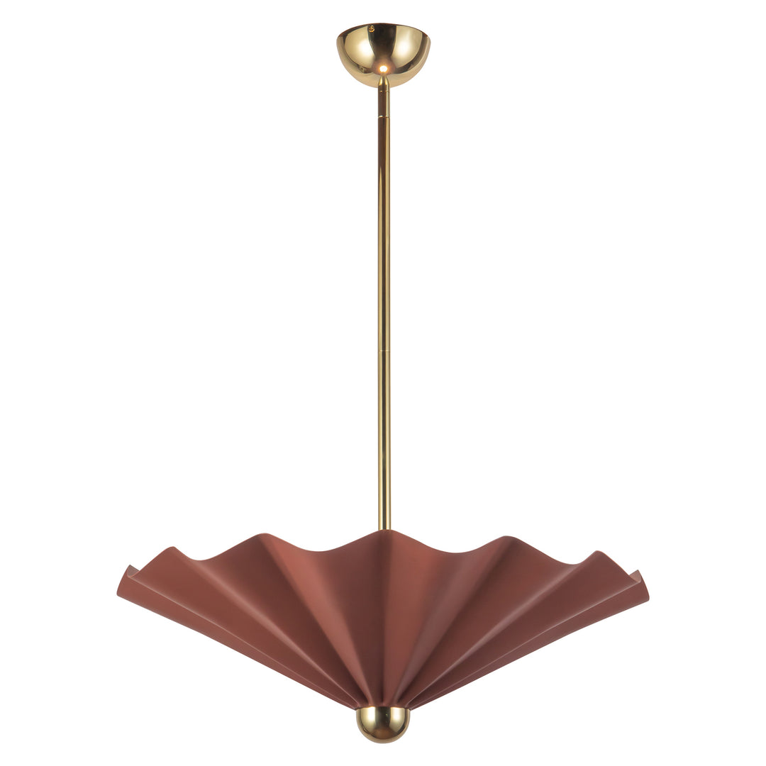 Furrow 25-in Red dimmable LED Pendant