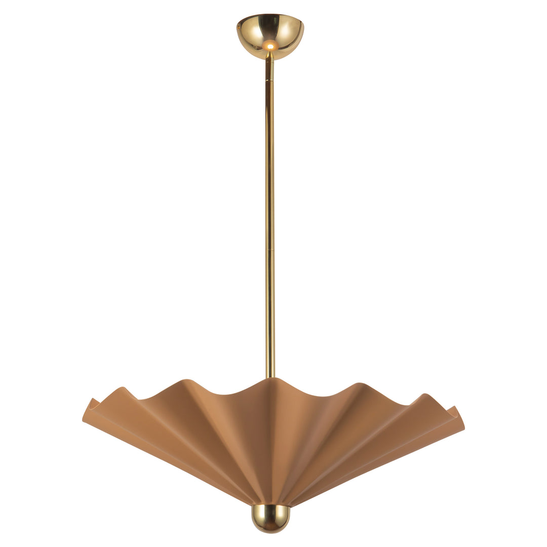 Furrow 25-in Red dimmable LED Pendant