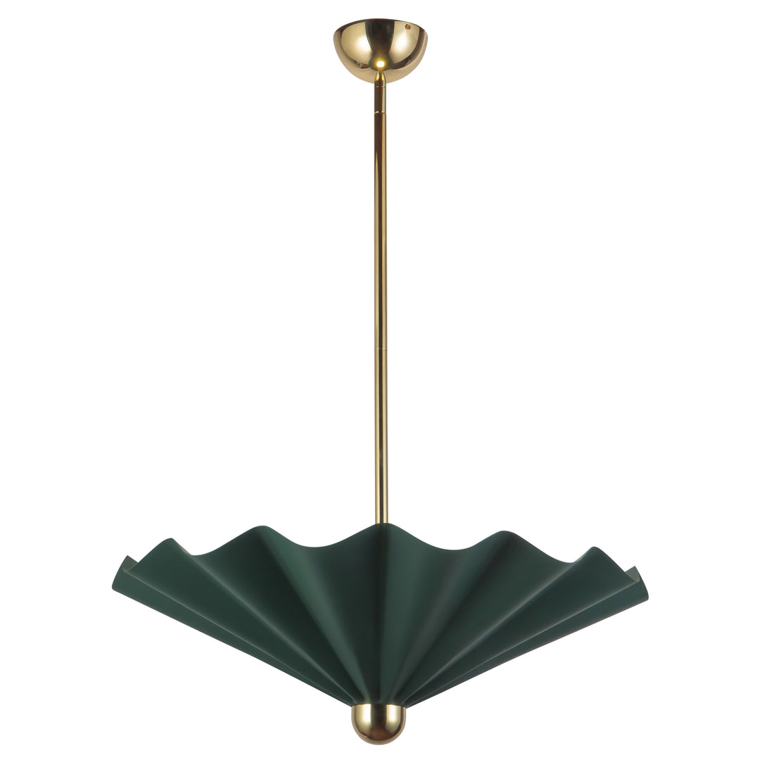 Furrow 25-in Green dimmable LED Pendant