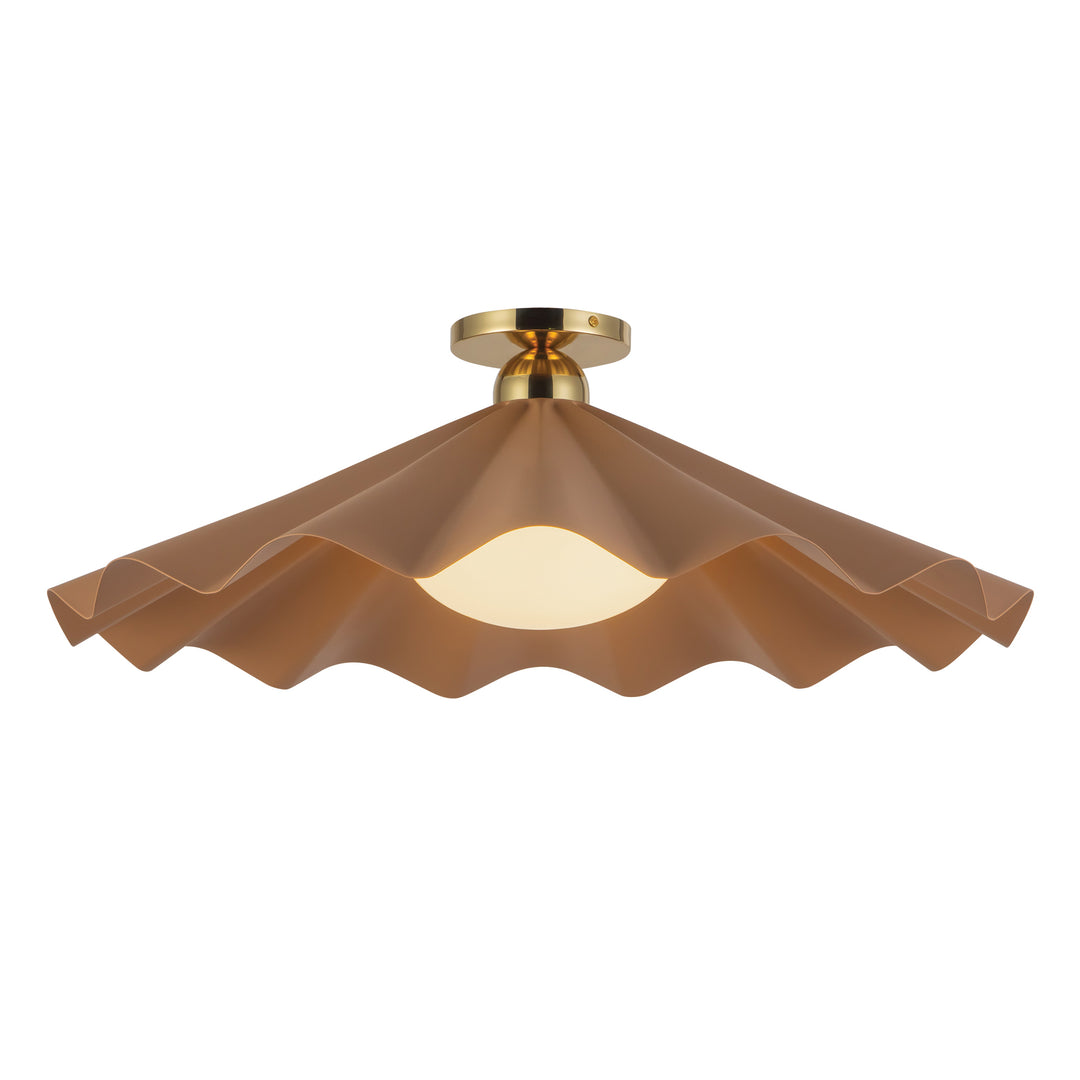 Furrow 25-in Red Semi-Flush Mount
