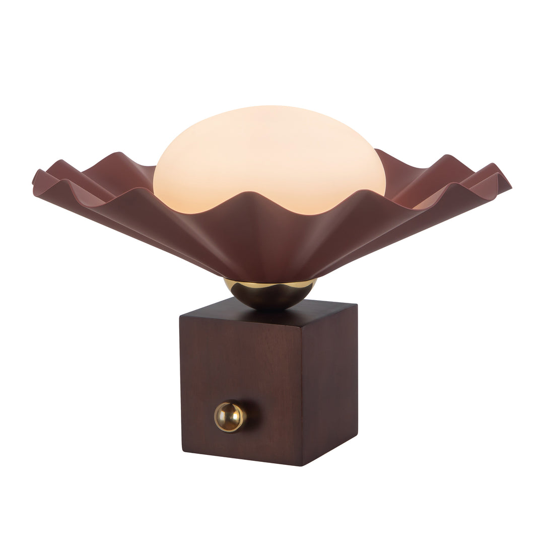 Furrow 9-in Red Table Lamp