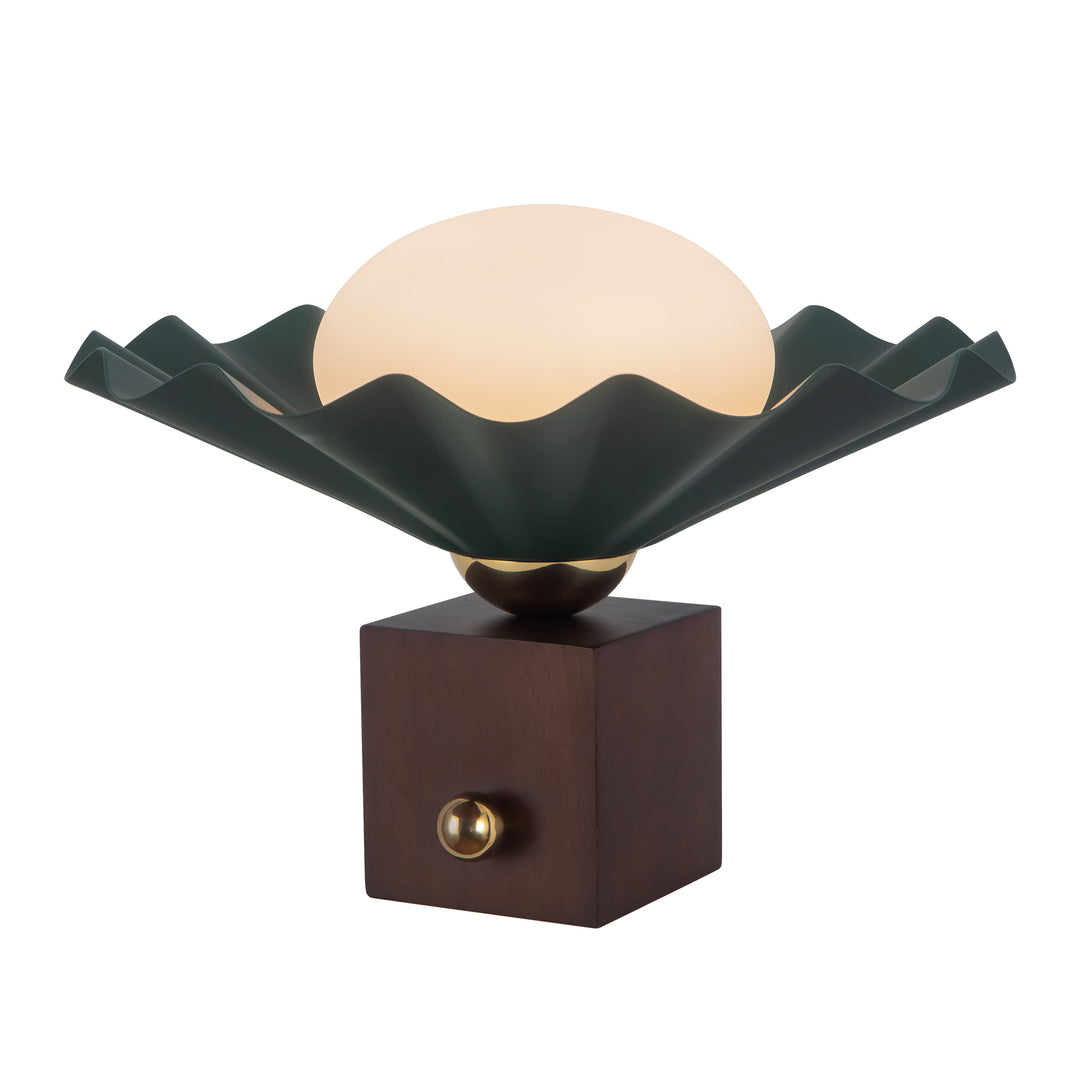 Furrow 9-in Green Table Lamp