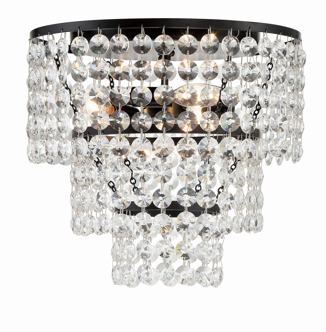 Gabrielle 3 Light Matte Black Flush Mount