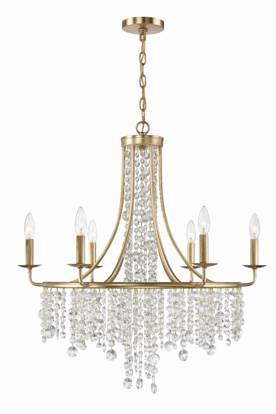 Gabrielle 6 Light Antique Gold Chandelier