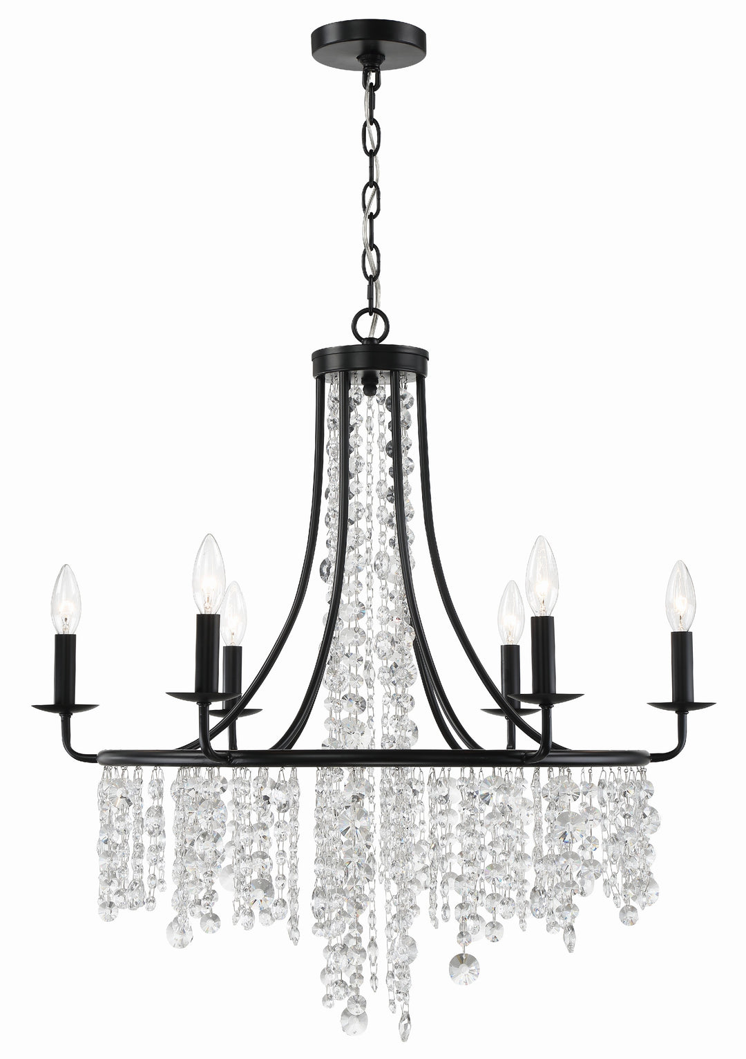 Gabrielle 6 Light Matte Black Chandelier