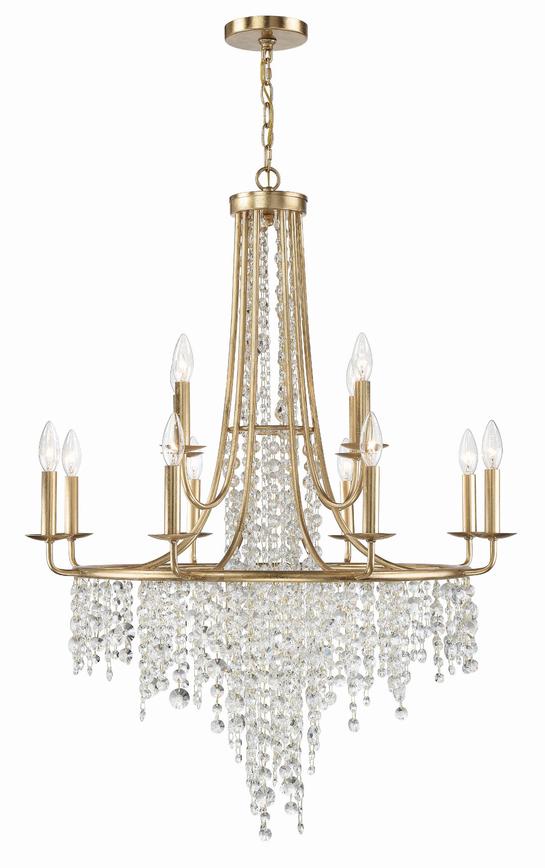 Gabrielle 12 Light Antique Gold Chandelier