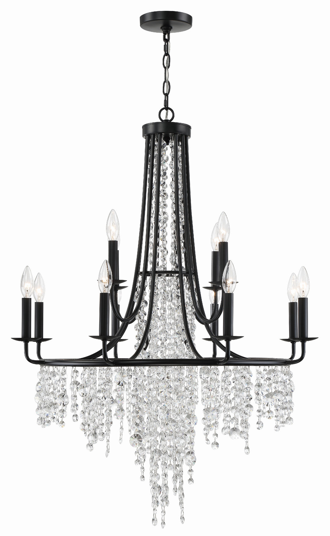 Gabrielle 12 Light Matte Black Chandelier