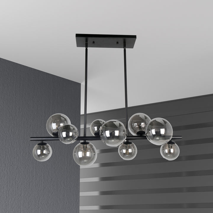 10LT Halogen Horiz Pendant MB w/ Smoked Glass