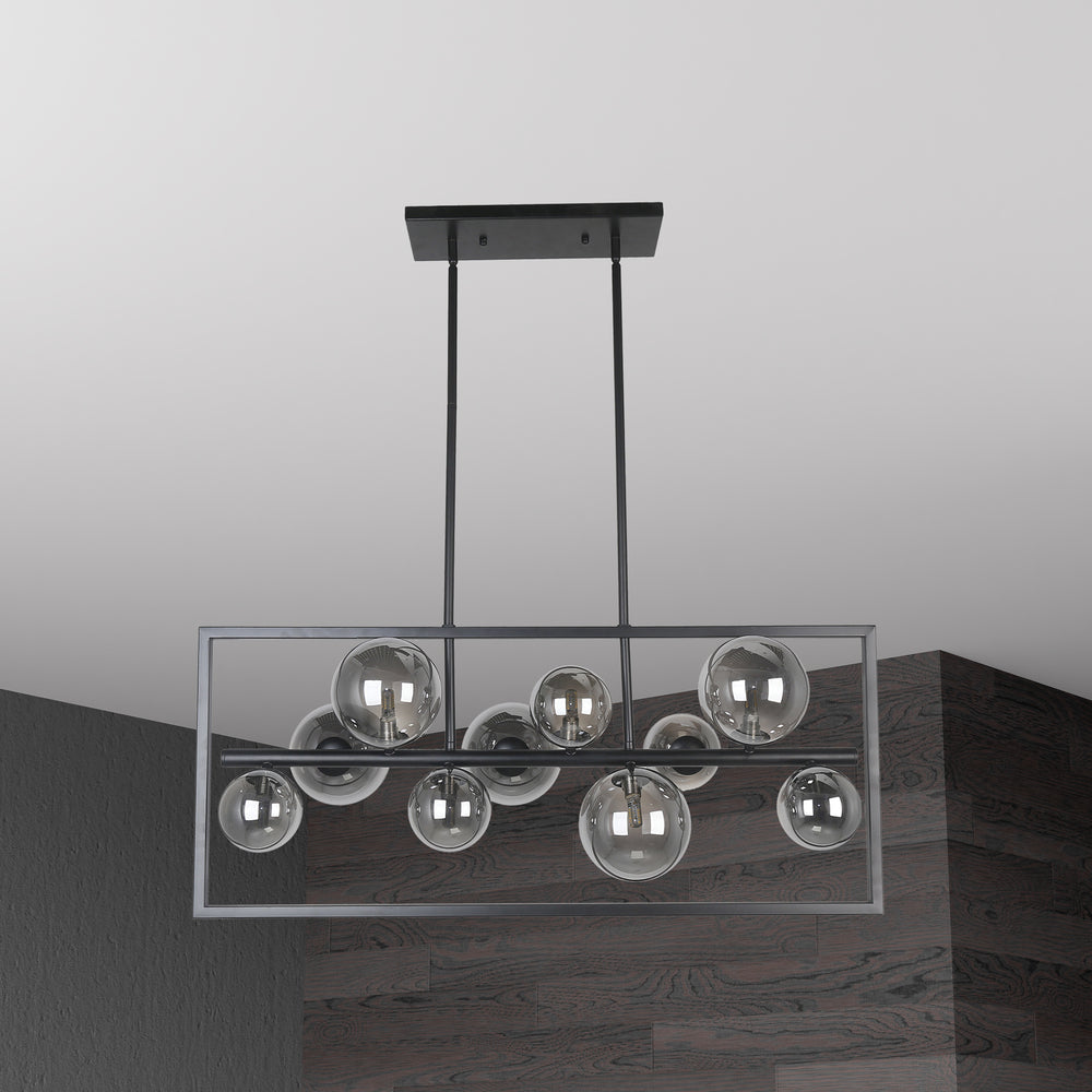 10LT Halogen Horiz Pendant MB w/ Smoked Glass