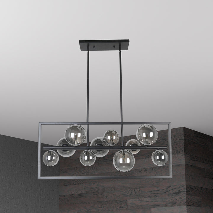 10LT Halogen Horiz Pendant MB w/ Smoked Glass