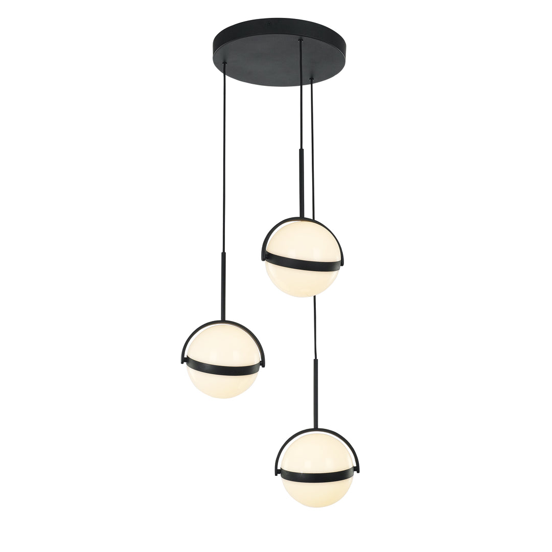Globo 16-in Matte Black LED Multi Pendant