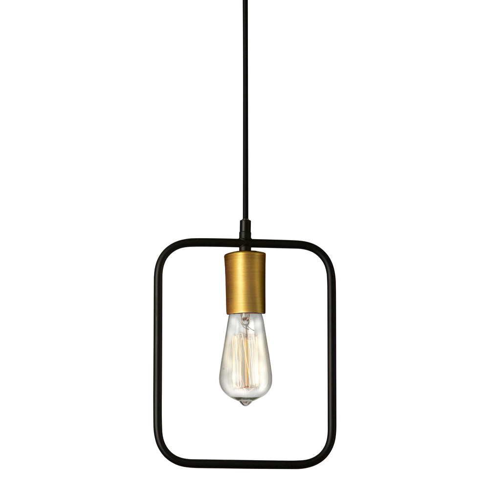 1LT Pendant, Matte Black & VB Finish