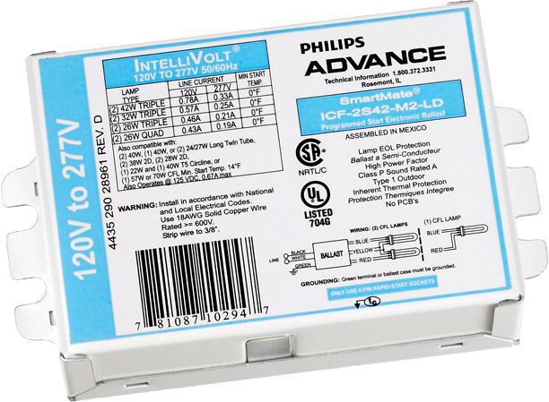 ELE BALLAST (2) 13W CFL (4-PIN) 120-277V